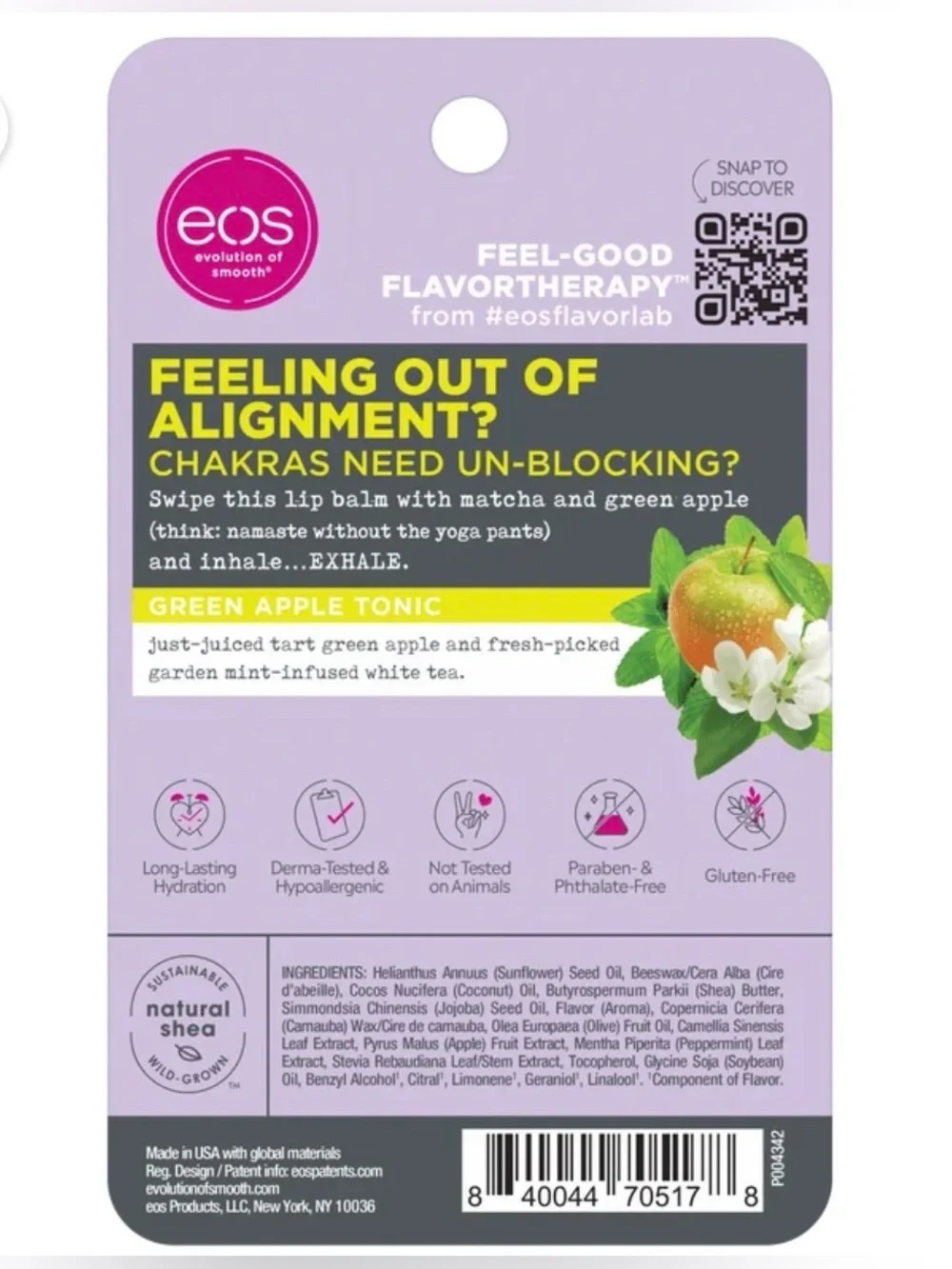 New eos flavorlab Lip Balm Stick - Exhale | Green Apple Tonic